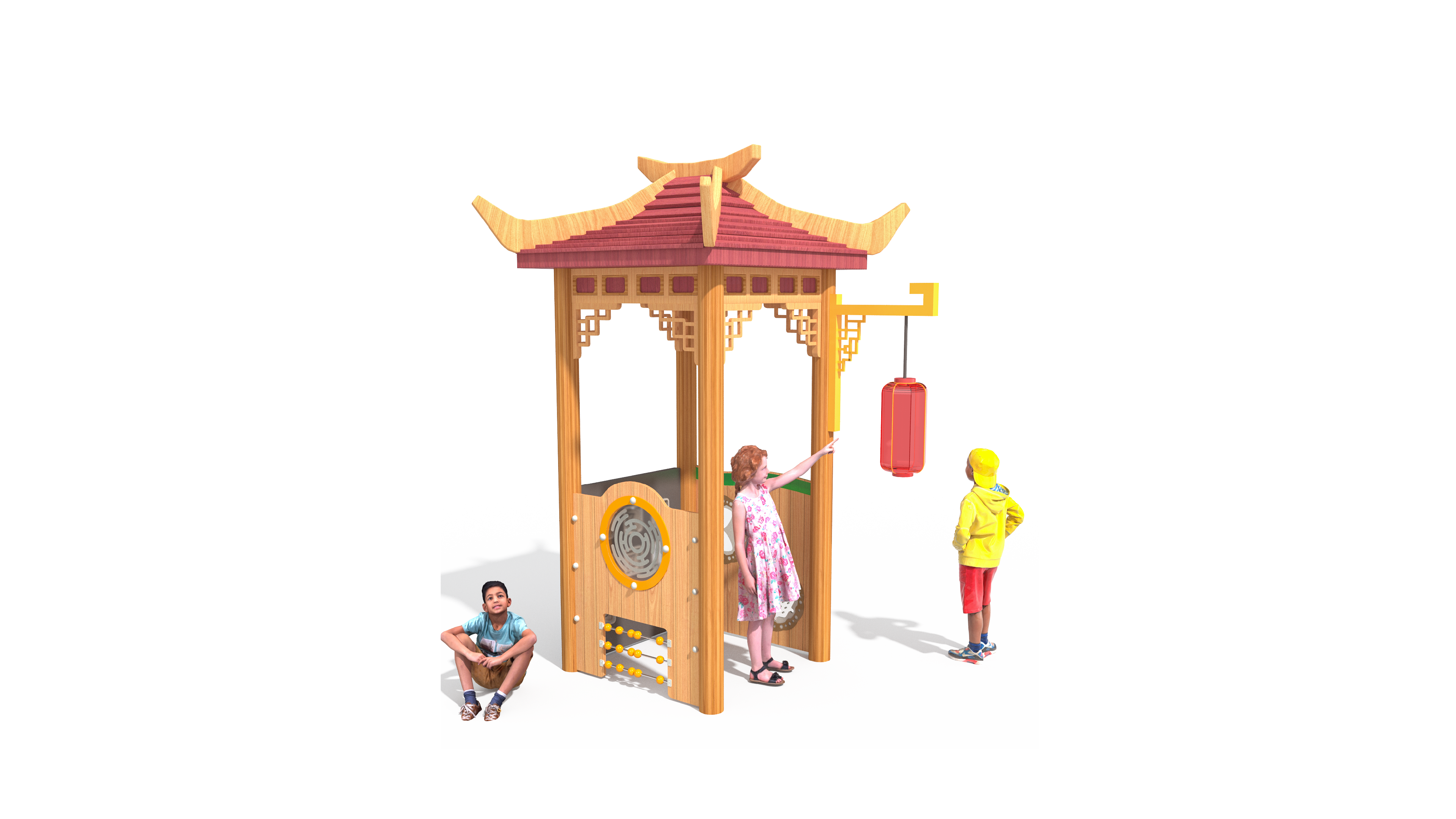 Chinese culture pavilion playset