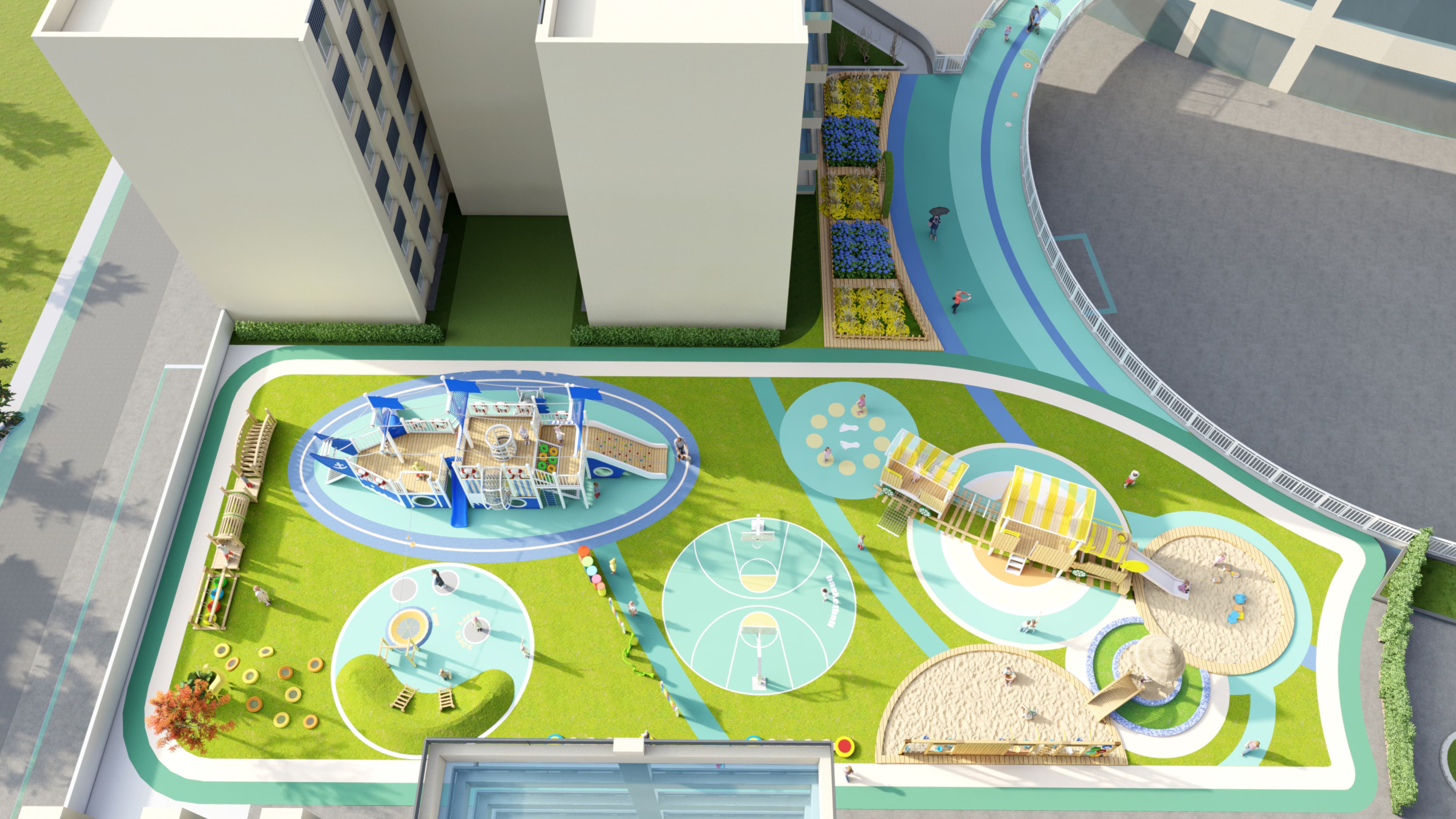 Outdoor playground layout